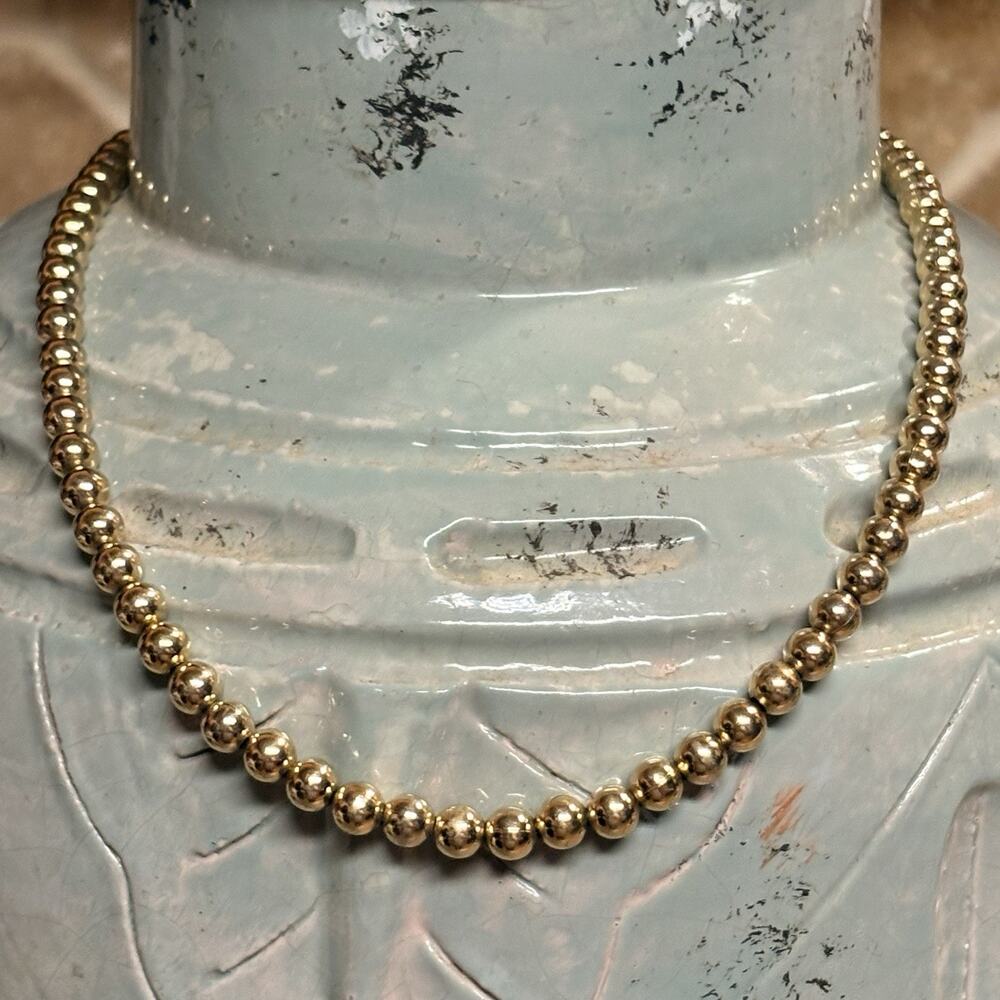Napier Gold Bead on Chain 18.5 Inch Necklace Classy Vintage